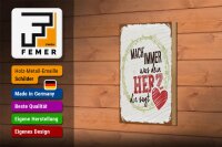 Holzschild Spruch Mach immer was dein Herz dir sagt 12x18 cm