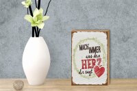Holzschild Spruch Mach immer was dein Herz dir sagt 12x18 cm