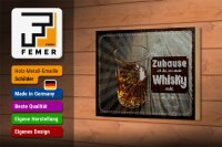 Holzschild Spruch Zuhause ist da, wo mein Whisky 18x12 cm