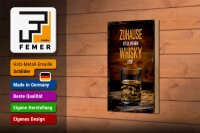 Holzschild Spruch Zuhause ist da wo mein Whisky 12x18 cm Dekoration
