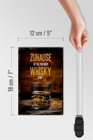 Holzschild Spruch Zuhause ist da wo mein Whisky 12x18 cm Dekoration