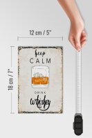 Holzschild Spruch Alkohol Keep Calm Drink Whisky 12x18cm