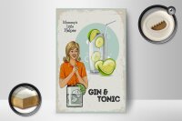 Holzschild Spruch Mummy´s little Helper Gin & Tonic 12x18 cm