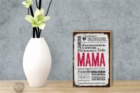 Holzschild Spruch Mama Lehrerin Freundin Köchin 12x18 cm