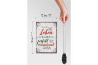 Holzschild Spruch Leben muss nicht perfekt sein um 12x18 cm