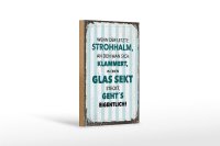 Holzschild Spruch Wenn der letzte Strohhalm an 12x18 cm Dekoration