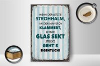Holzschild Spruch Wenn der letzte Strohhalm an 12x18 cm Dekoration
