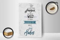 Holzschild Spruch Sohn meine Welt wird besser 12x18 cm Dekoration