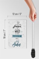 Holzschild Spruch Sohn meine Welt wird besser 12x18 cm Dekoration