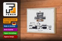 Holzschild Spruch Kaffee Coffee everything better 18x12 cm