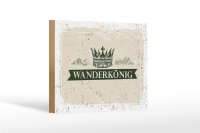 Holzschild Wandern Wanderkönig Krone Berge 18x12 cm Geschenk