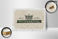 Holzschild Wandern Wanderkönig Krone Berge 18x12 cm Geschenk