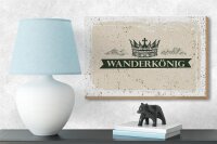 Holzschild Wandern Wanderkönig Krone Berge 18x12 cm Geschenk