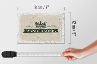Holzschild Wandern Wanderkönig Krone Berge 18x12 cm Geschenk