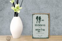 Holzschild Spruch Ich liebe meine Frau mit wandert 12x18 cm