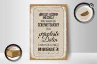 Holzschild Spruch Vergesst Facebook und Google 12x18 cm Dekoration