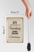 Holzschild Spruch Bitte Entschuldigt Unordnung 12x18 cm