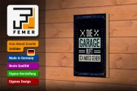 Holzschild Spruch Die Garage ruft ich muss gehen 12x18 cm