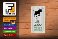 Holzschild Spruch Bullshit Corner Stier 12x18 cm Wanddeko