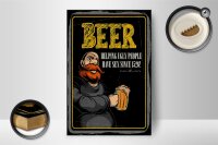 Holzschild Spruch Beer Helping ugly people have Sex 12x18 cm