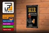 Holzschild Spruch Beer Helping ugly people have Sex 12x18 cm