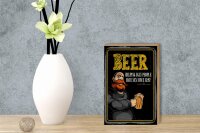 Holzschild Spruch Beer Helping ugly people have Sex 12x18 cm