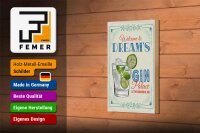 Holzschild Spruch Welcome to dream´s Gin Palace 12x18 cm