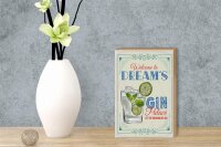 Holzschild Spruch Welcome to dream´s Gin Palace 12x18 cm