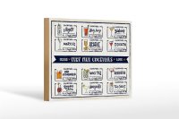 Holzschild Fresh Cocktails Mojito Maragrita 18x12 cm