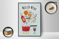 Holzschild Rezept Mulled Wine Orange Wine Anise 12x18 cm Dekoration