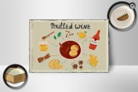 Holzschild Rezept Mulled Wine Anise Honey Apple 18x12 cm Dekoration