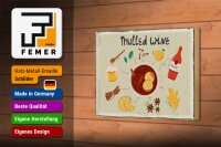 Holzschild Rezept Mulled Wine Anise Honey Apple 18x12 cm Dekoration