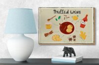 Holzschild Rezept Mulled Wine Anise Honey Apple 18x12 cm Dekoration