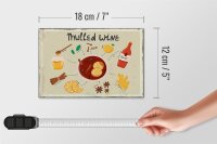 Holzschild Rezept Mulled Wine Anise Honey Apple 18x12 cm Dekoration