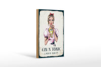 Holzschild Alkohol Gin & Tonic Liquid Sanity 12x18cm