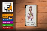 Holzschild Alkohol Gin & Tonic Liquid Sanity 12x18cm