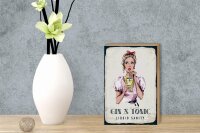 Holzschild Alkohol Gin & Tonic Liquid Sanity 12x18cm