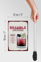 Holzschild Rezept Bramble Cocktail Recipe Gin 12x18 cm Dekoration