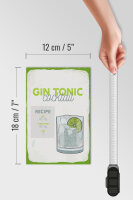 Holzschild Rezept Gin Tonic Cocktail Recipe 12x18 cm Dekoration