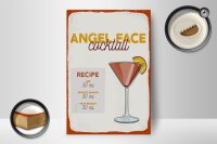 Holzschild Rezept Angel Face Cocktail Recipe 12x18 cm Dekoration