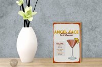 Holzschild Rezept Angel Face Cocktail Recipe 12x18 cm Dekoration