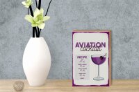 Holzschild Rezept Aviation Cocktail Recipe 12x18 cm Geschenk