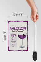 Holzschild Rezept Aviation Cocktail Recipe 12x18 cm Geschenk