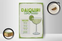 Holzschild Rezept Daiquiri Cocktail Recipe 12x18 cm Geschenk