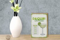Holzschild Rezept Daiquiri Cocktail Recipe 12x18 cm Geschenk