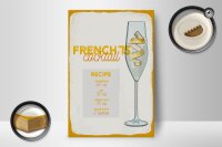 Holzschild Rezept French 75 Cocktail Recipe 12x18 cm Dekoration