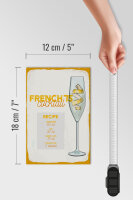 Holzschild Rezept French 75 Cocktail Recipe 12x18 cm Dekoration