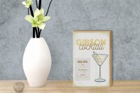 Holzschild Rezept Gibson Cocktail Recipe 12x18 cm Geschenk