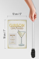 Holzschild Rezept Gibson Cocktail Recipe 12x18 cm Geschenk