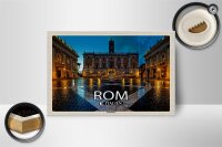 Holzschild Reise Rom Italien Kapitolsplatz Architektur 18x12 cm